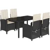 Image de vidaXL - 5-delige - Tuinset - met - kussens - poly - rattan - zwart