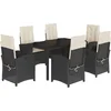 Image de vidaXL - 7-delige - Tuinset - met - kussens - poly - rattan - zwart