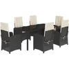 Image de vidaXL - 7-delige - Tuinset - met - kussens - poly - rattan - zwart