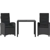 Image de vidaXL - 3-delige - Tuinset - met - kussens - poly - rattan - zwart
