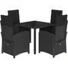 Image de vidaXL - 5-delige - Tuinset - met - kussens - poly - rattan - zwart