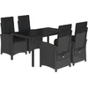 Image de vidaXL - 5-delige - Tuinset - met - kussens - poly - rattan - zwart