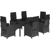 Image de vidaXL - 7-delige - Tuinset - met - kussens - poly - rattan - zwart
