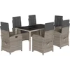 Image de vidaXL - 7-delige - Tuinset - met - kussens - poly - rattan - grijs