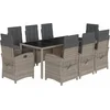 Image de vidaXL - 9-delige - Tuinset - met - kussens - poly - rattan - grijs
