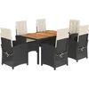 Image de vidaXL - 7-delige - Tuinset - met - kussens - poly - rattan - zwart