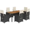 Image de vidaXL - 7-delige - Tuinset - met - kussens - poly - rattan - zwart