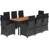 Image de vidaXL - 9-delige - Tuinset - poly - rattan - zwart
