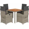 Image de vidaXL - 5-delige - Tuinset - met - kussens - poly - rattan - grijs