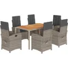 Image de vidaXL - 7-delige - Tuinset - met - kussens - poly - rattan - grijs