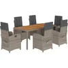 Image de vidaXL - 7-delige - Tuinset - met - kussens - poly - rattan - grijs