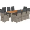 Image de vidaXL - 9-delige - Tuinset - met - kussens - poly - rattan - grijs