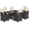 Image de vidaXL - 7-delige - Tuinset - met - kussens - poly - rattan - zwart