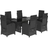 Image de vidaXL - 7-delige - Tuinset - met - kussens - poly - rattan - zwart