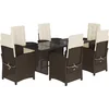 Image de vidaXL - 7-delige - Tuinset - met - kussens - poly - rattan - bruin