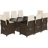 Image de vidaXL - 9-delige - Tuinset - met - kussens - poly - rattan - bruin