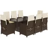 Image de vidaXL - 9-delige - Tuinset - met - kussens - poly - rattan - bruin