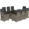 Image de vidaXL - 9-delige - Tuinset - met - kussens - poly - rattan - grijs