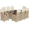 Image de vidaXL - 9-delige - Tuinset - met - kussens - poly - rattan - beige