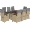 Image de vidaXL - 9-delige - Tuinset - met - kussens - poly - rattan - gemengd - beige