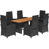 Image de vidaXL - 7-delige - Tuinset - met - kussens - poly - rattan - zwart