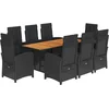 Image de vidaXL - 9-delige - Tuinset - poly - rattan - zwart