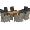 Image de vidaXL - 7-delige - Tuinset - met - kussens - poly - rattan - grijs