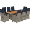 Image de vidaXL - 9-delige - Tuinset - met - kussens - poly - rattan - beige