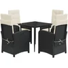 Image de vidaXL - 5-delige - Tuinset - met - kussens - poly - rattan - zwart