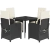Image de vidaXL - 5-delige - Tuinset - met - kussens - poly - rattan - zwart