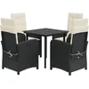 Image de vidaXL - 5-delige - Tuinset - met - kussens - poly - rattan - zwart