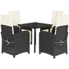 Image de vidaXL - 5-delige - Tuinset - met - kussens - poly - rattan - zwart