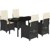 Image de vidaXL - 5-delige - Tuinset - met - kussens - poly - rattan - zwart