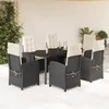 Image de vidaXL - 7-delige - Tuinset - met - kussens - poly - rattan - zwart
