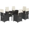 Image de vidaXL - 7-delige - Tuinset - met - kussens - poly - rattan - zwart