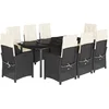 Image de vidaXL - 9-delige - Tuinset - poly - rattan - zwart