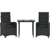 Image de vidaXL - 3-delige - Tuinset - met - kussens - poly - rattan - zwart