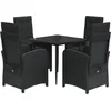 Image de vidaXL - 5-delige - Tuinset - met - kussens - poly - rattan - zwart