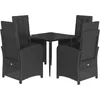 Image de vidaXL - 5-delige - Tuinset - met - kussens - poly - rattan - zwart