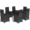 Image de vidaXL - 7-delige - Tuinset - met - kussens - poly - rattan - zwart