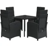 Image de vidaXL - 5-delige - Tuinset - met - kussens - poly - rattan - zwart
