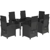Image de vidaXL - 7-delige - Tuinset - met - kussens - poly - rattan - zwart