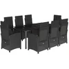 Image de vidaXL - 9-delige - Tuinset - poly - rattan - zwart