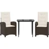 Image de vidaXL - 3-delige - Tuinset - met - kussens - poly - rattan - bruin