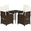 Image de vidaXL - 5-delige - Tuinset - met - kussens - poly - rattan - bruin