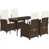 Image de vidaXL - 5-delige - Tuinset - met - kussens - poly - rattan - bruin