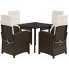 Image de vidaXL - 5-delige - Tuinset - met - kussens - poly - rattan - bruin