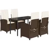 Image de vidaXL - 5-delige - Tuinset - met - kussens - poly - rattan - bruin