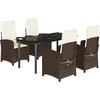 Image de vidaXL - 5-delige - Tuinset - met - kussens - poly - rattan - bruin
