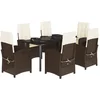 Image de vidaXL - 7-delige - Tuinset - met - kussens - poly - rattan - bruin